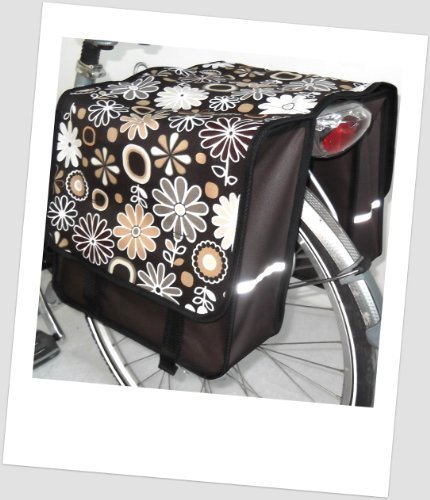 Baby-Joy Fahrradtasche JOY Kinderfahrradtasche Satteltasche Gepäckträgertasche 2 x 5 Liter 14 Flower Brown